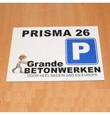 Aluminium bedrukt Parkeerbordje of gevelbordje in A4  geheel naar eigen ontwerp, eventueel afgewerkt met 4 gaatjes of dubbelzijdig tape.
