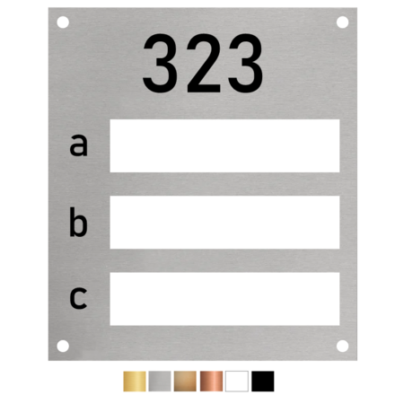 Grote Kunststof Naamplaathouder met 4 boorgaten en plek voor drie naamplaatjes