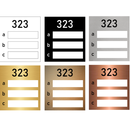 Grote Kunststof Naamplaathouder met dubbelzijdige tape en plek voor drie naamplaatjes