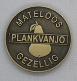 Brons gegoten Ø35mm rond en dikker Logo-plaatje/merkje  in reliëf.