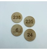 Houten nummerplaatjes met jouw nummering