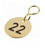 Genummerde Sleutellabels Geborsteld Messing rond met gravering