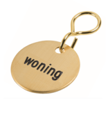 Sleutellabels Geborsteld Messing rond met tekstgravering