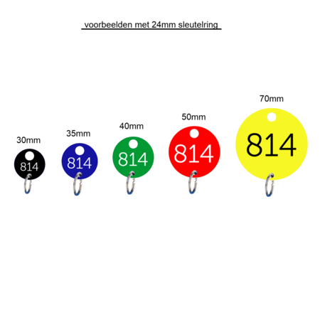 CombiCraft Genummerde Sleutelhangers & Sleutellabels Kunststof Rond met ophanggat