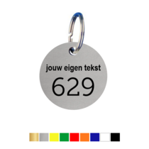 Sleutellabels Rond met nummer en tekst