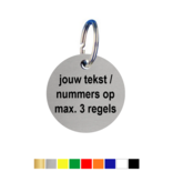 CombiCraft Sleutellabels Kunststof Rond met jouw eigen tekst of nummers op maximaal 3 regels