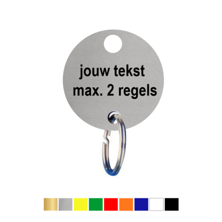 CombiCraft Sleutellabels Kunststof Rond met jouw eigen tekst of nummers en een ophanggat