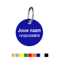 Sleutellabels met naam en telefoonnummer