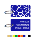 CombiCraft Kunststof Sleutelhangers & Sleutellabel 50x30mm Giraf motief met jouw tekst, naam, nummers of telefoonnummer op 3 regels
