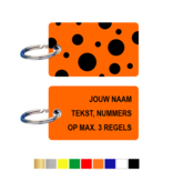 CombiCraft Kunststof Sleutelhangers & Sleutellabel 50x30mm Gestippeld met jouw tekst, naam, nummers of telefoonnummer op 3 regels