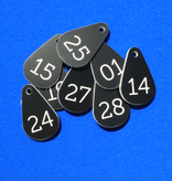 CombiCraft Genummerde Kunststof Sleutelhangers & Sleutellabel Druppel