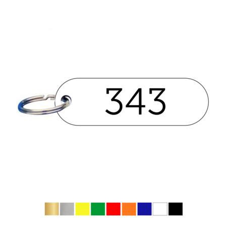 CombiCraft Genummerde Kunststof Sleutelhangers & Sleutellabel Liggende Labelovaal