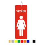 CombiCraft Grote Kunststof WC Sleutelhangers of Sleutellabel 200x70mm vrouw of dames