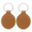 Leren of kunstleren sleutelhanger vrij rond met jouw logo. Sleutelhanger is 45x80mm