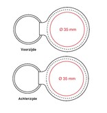 Veganistische  sleutelhangers in 77x45mm met jouw tekst of logo ingebrand. Apple tags, sleutellabels van appelschillen, pitten en kurk.