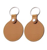 Leren of kunstleren sleutelhanger met jouw logo. Sleutelhanger is 58x95mm  met een muntgeld vakje en drukknop