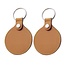 Leren of kunstleren sleutelhanger met jouw logo. Sleutelhanger is 58x95mm  met een muntgeld vakje en drukknop