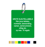 CombiCraft Kunststof Sleutelhangers & Sleutellabel Rechthoek met afgeronde hoeken met jouw eigen tekst of nummers op maximaal 10 regels - 98x120mm