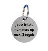 CombiCraft Aluminium Sleutellabels of Sleutelhangers 100% Elox Rond met 3 regels tekst of nummer gravering