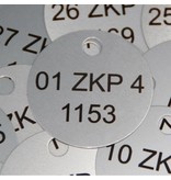 CombiCraft Aluminium Sleutellabels of Sleutelhangers 100% Elox Rond met 3 regels tekst of nummer gravering