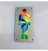 Heren toiletbordje abstract gekleurd 88x46mm