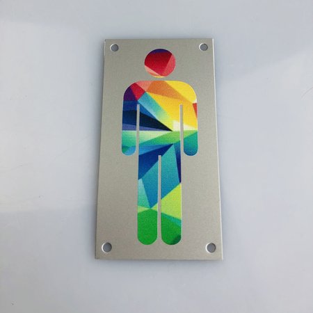 Heren toiletbordje abstract gekleurd 88x46mm