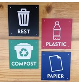 Compost bordje met afvalbak 10x10cm