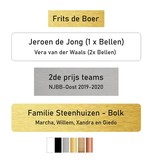 Dun 0,8mm dik naamplaatje - in een wensmaat tot max. 125 x 25mm voor bij de bel, deur of brievenbus