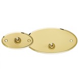 Luxe gepolijste en glanzende ovale Messing deurbel in de maat 90x50mm en 145x75mm, gemaakt van echt glanzend puur messing voorzien van een messing gepolijst drukknopje.