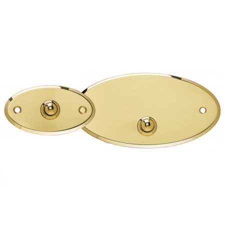 Luxe gepolijste en glanzende ovale Messing deurbel in de maat 90x50mm en 145x75mm, gemaakt van echt glanzend puur messing voorzien van een messing gepolijst drukknopje.