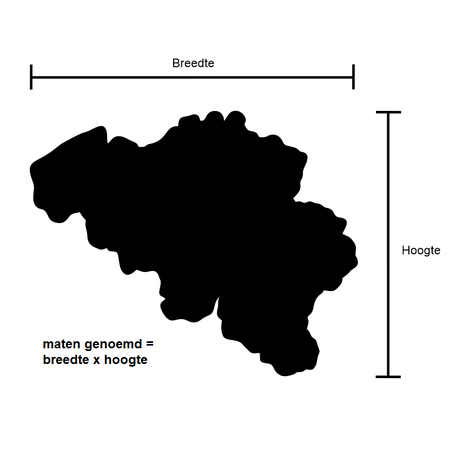 Losse Plexiglas 3D Kaart van België wanddecoratie voor aan de muur