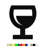 Losse Plexiglas 3D Wijnglas wanddecoratie voor aan de muur