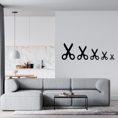 Losse Plexiglas 3D Schaar wanddecoratie voor aan de muur