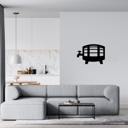 Losse Plexiglas 3D Wijnvat wanddecoratie voor aan de muur