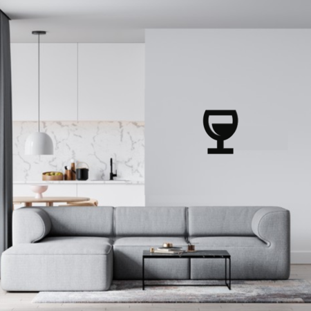 Losse Plexiglas 3D Wijnglas wanddecoratie voor aan de muur