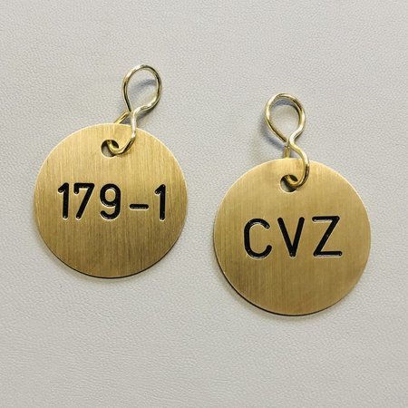 Sleutellabels Geborsteld Messing rond met tekstgravering