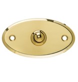 Luxe gepolijste en glanzende ovale Messing deurbel in de maat 90x50mm en 145x75mm, gemaakt van echt glanzend puur messing voorzien van een messing gepolijst drukknopje.