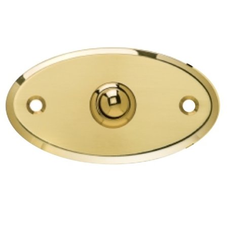 Luxe gepolijste en glanzende ovale Messing deurbel in de maat 90x50mm en 145x75mm, gemaakt van echt glanzend puur messing voorzien van een messing gepolijst drukknopje.