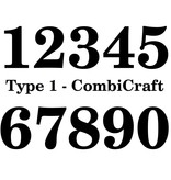 Huisnummer bordje White, met 2 tekstregels in 100x100x3mm met een zwart nummer in het Lettertype Century Schoolbook (type 1)