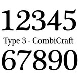 CombiCraft Huisnummer bordje White, met 2 tekstregels in 100x100x3mm met een zwart nummer in het Lettertype Plantagenet (type 3)