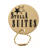 Carouge hotelsleutelhangers Messing 60x3mm rond Kogelketting sluiting