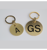 Cité hotelsleutelhangers Messing Rond met tussenschakel en platte ring