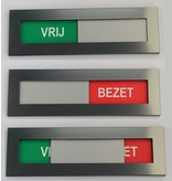 Vrij-bezet bordjes in een Acrylaat schuifprofiel RVS-Look met magneetband aan de achterzijde