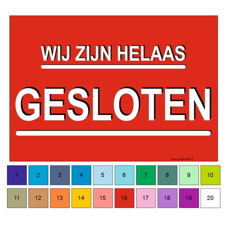 Bordje "Kom binnen, wij zijn open" en "Helaas wij zijn gesloten"