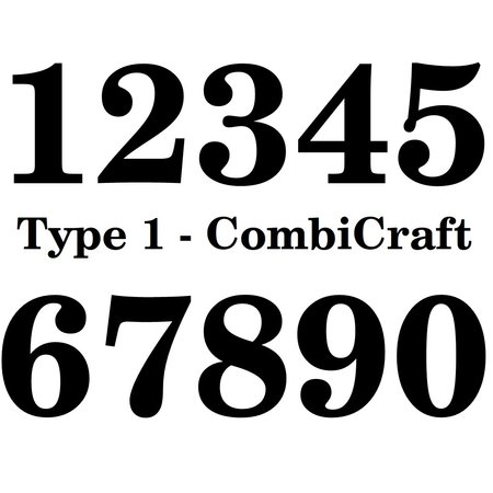Huisnummer bordje Blauw, Type 1 in 100x100x3mm met een zwart nummer in het Lettertype Century Schoolbook