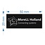 MoreLL Holland Acrylaat zwart logoplaatje met tape in 50x20mm met rechte hoeken.