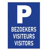 CombiCraft Bordje - Parkeerplaats bezoekers of bordje parkeren voor BEZOEKERS, VISITEURS en VISITORS op 21x30cm