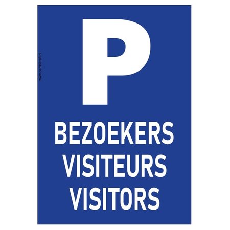 CombiCraft Bordje - Parkeerplaats bezoekers of bordje parkeren voor BEZOEKERS, VISITEURS en VISITORS op 21x30cm