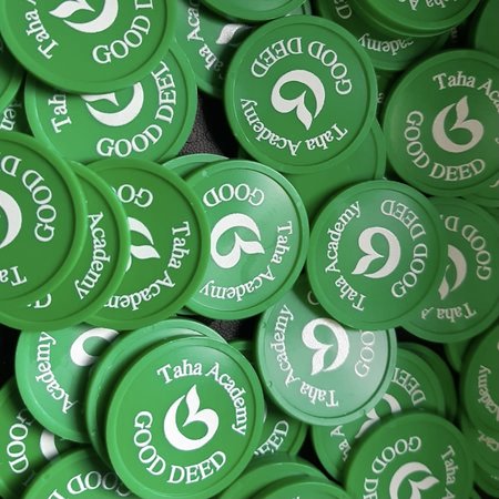 Plastic munten met rand 100 stuks Ø29mm diverse kleuren met een bedrukking voor kleinverbruikers - handmatig bestellen