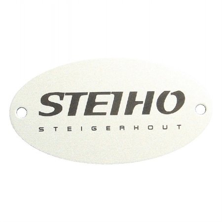 Tot 20cm²  OVALE logoplaatjes in Aluminium met weersbestendige full Colour druk, in vele maten, scratch, met tape of met 1 of 2 gaatjes.